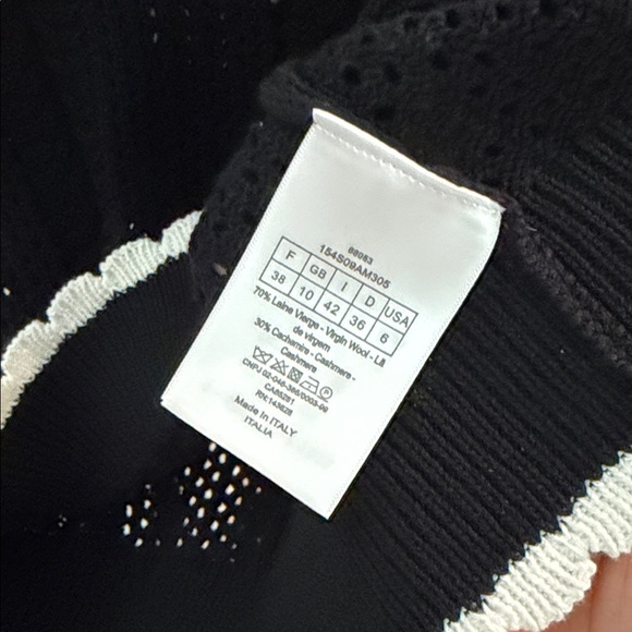 Black and White Logo Woven Top Size 38 - Picture 4 of 5